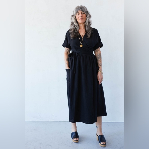 NWOT Curator SF Ansilee Wrap Dress- XS, Black - Picture 2 of 6